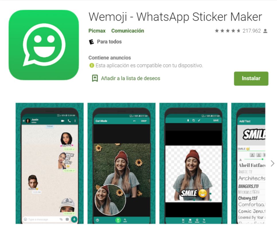 app para crear stickers personalizados en whatsapp