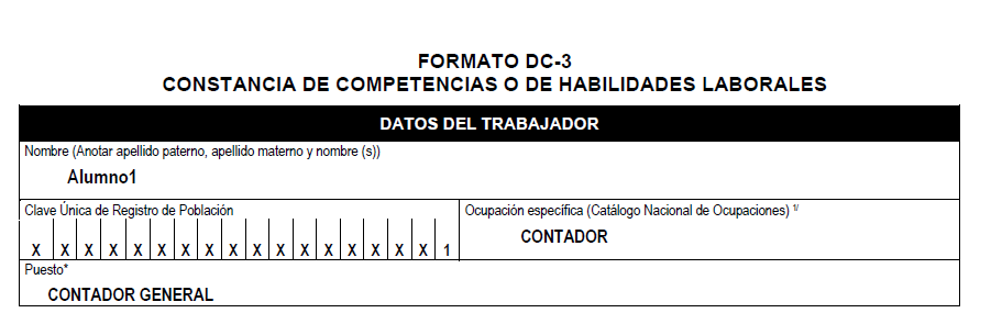 llenar constancia dc 3 - formato dc3