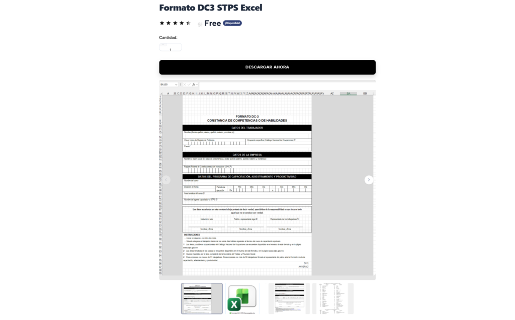 plantilla editable dc3 en excel